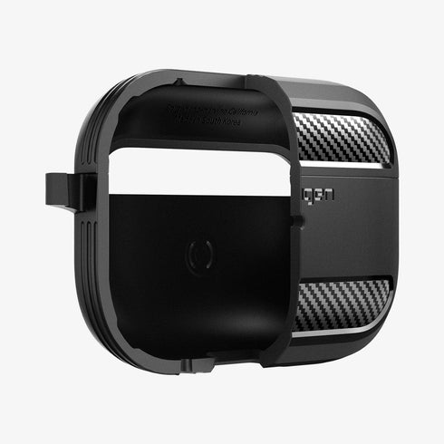ACS05482 - Apple AirPods Pro 2 Case Rugged Armor in matte black showing the front
